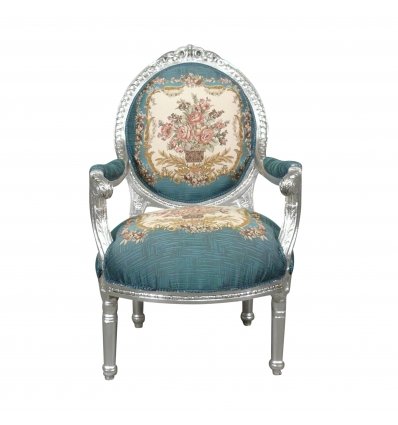 fauteuil louis xvi royal blue