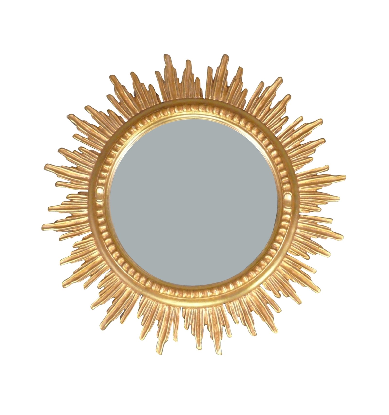 miroir baroque soleil en bois dore